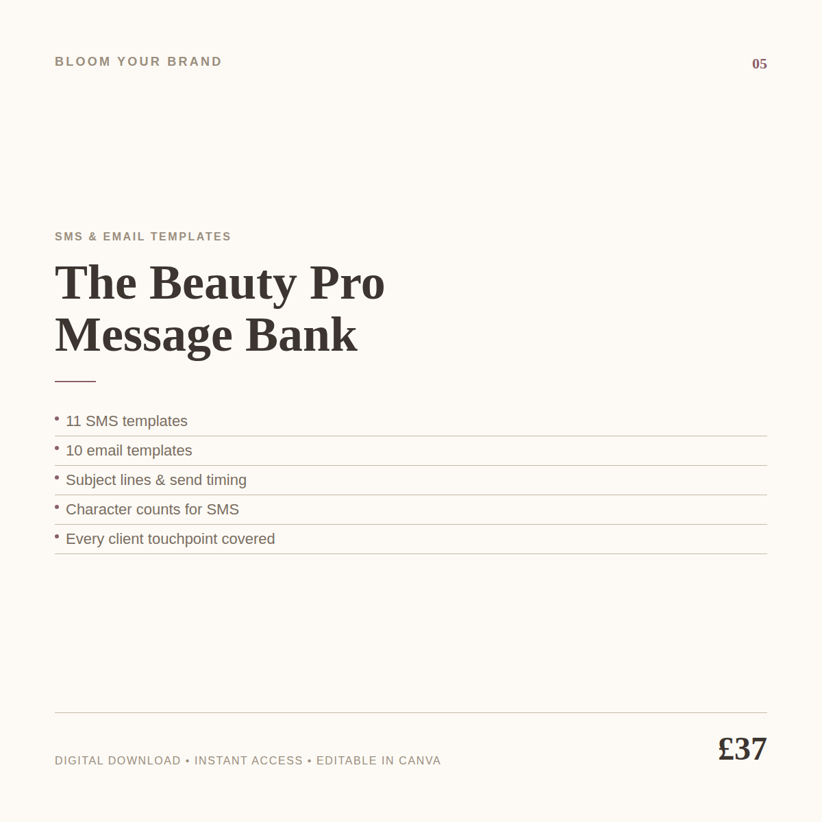 The Beauty Pro Message Bank — SMS & Email Templates