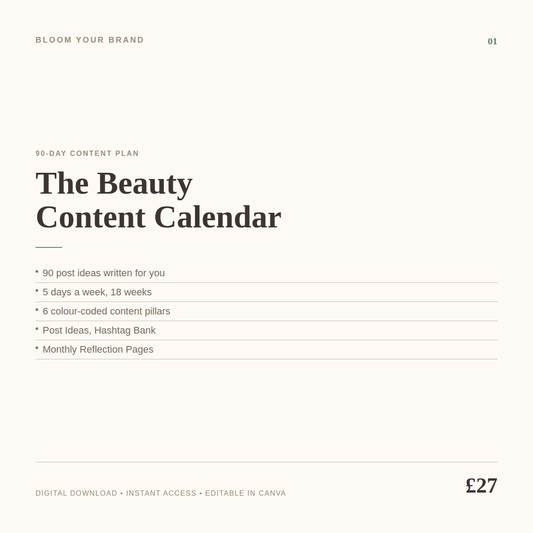 The Beauty Content Calendar — 90 Days of Planned, Purposeful Content