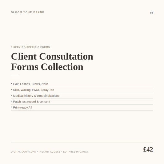 The Professional Consultation Forms Collection — 8 Service Forms for Beauty Pros