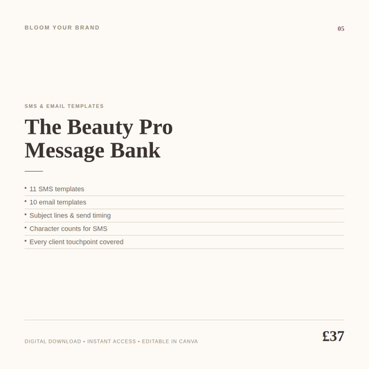 The Beauty Pro Message Bank — SMS & Email Templates